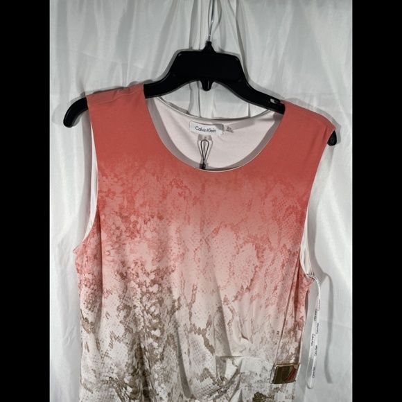 NWT Calvin Klein Ombre Python‎ Sheath Dress Porcelain Rose [PLUS 0X ] - Picture 6 of 12